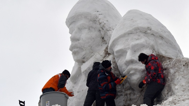 'Kardan şehit heykelleri' için hummalı çalışma başladı